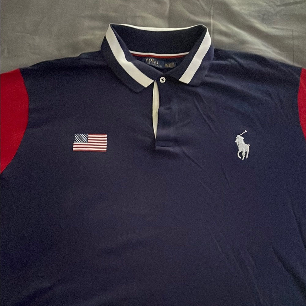 Polo by Ralph Lauren Blue and Red Classic Polo Shirt